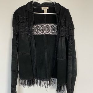 Vintage 90s Selene Sport Suede and Crochet Jacket